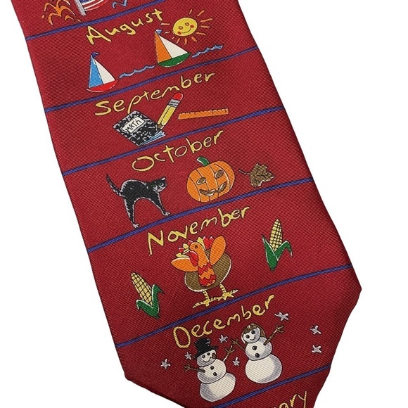 The Save the Children Collections Mens 100% silk tie months of the year school - Picture 4 of 6